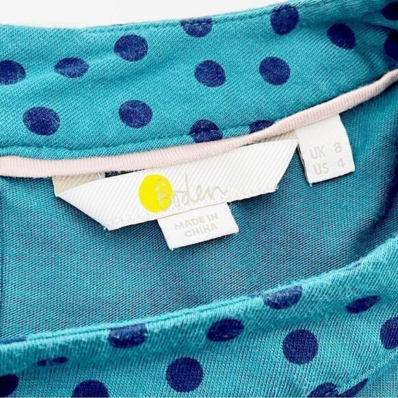 Boden Althea Drake Dotty Spot 3/4 sleeve jersey blouse - US size 4 - Picture 7 of 7